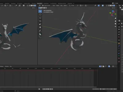 White ivory dragon 3D model