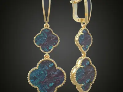 Earring 3D model 3D printable model 0171-7 3D print model