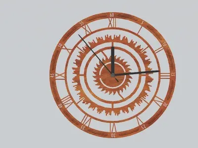 Wooden Clock PBR Free low-poly 3D model