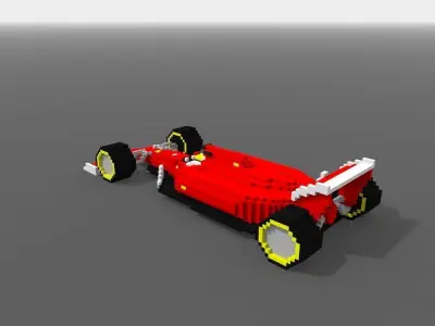 Voxel F1 Car Low-poly 3D model