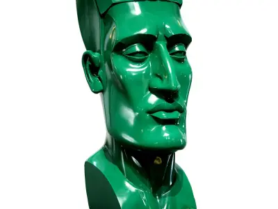Decorative Malachite Geometric Male Statue 3D Print Ready Low-poly 3D model