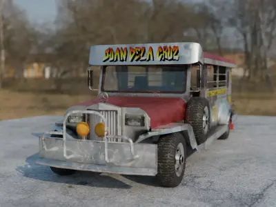 Filipino Jeepney Low Poly - PBR - Game Ready Low-poly 3D model