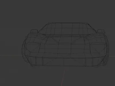Low Poly Gameready  Ford GT Low-poly 3D model