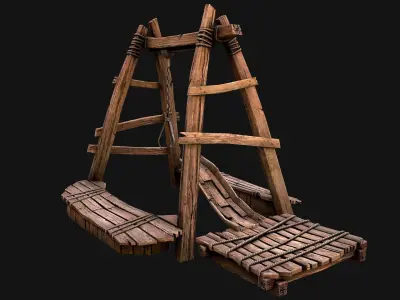 Quarry Crane for Resource Extraction Low-poly 3D model