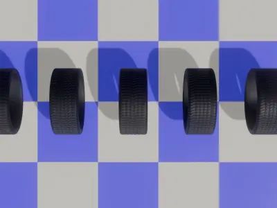 5 Tires Kit 3D model