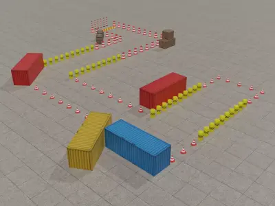 Parking Game Levels Low-poly 3D model