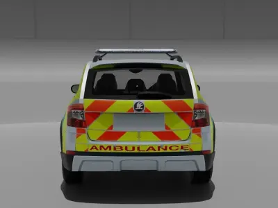 UK Ambulance Skoda Octavia 3D model