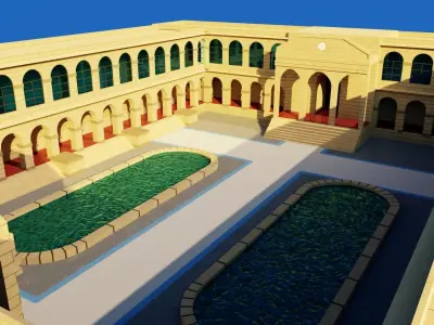 Game Environment - PBR - Game Ready Low-poly 3D model