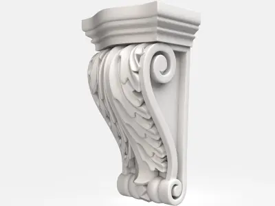 Carved corbel for cnc 2 3D model