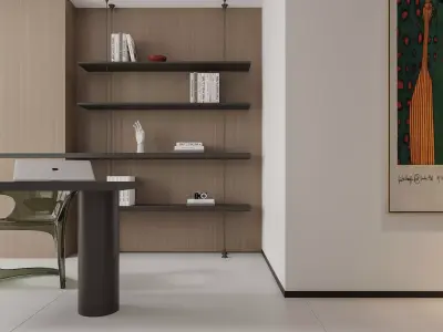 Modern living room dining room interior scenes 130 3D model