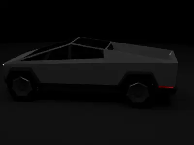 CyberTruck futuristic vehicle Low-poly 3D model