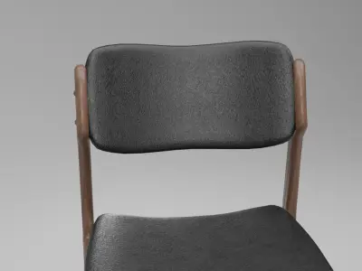 Scandinavian Wooden Chair MidCentury Modern  Game Ready 3D Model Low-poly 3D model