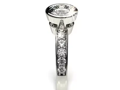 Engagement ring bezel setting 3D print model