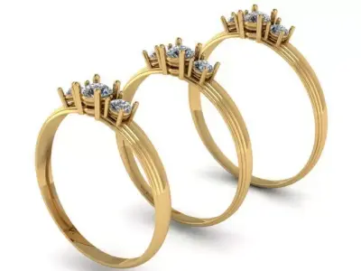 rings with gems for 3d printing 3D print model