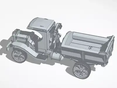 HO Scale 1920s Dump Truck 3D print model