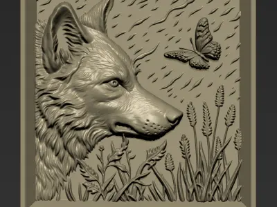 Wolf Head A75 3D print model