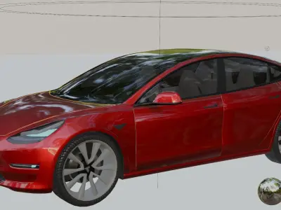 Tesla Model 3 2019-2022 Low-poly 3D model