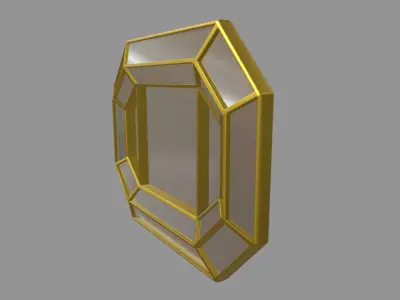 Gold Antique Mirror 01 Low-poly 3D model