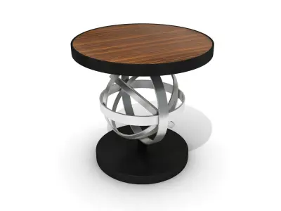  3D Chrome Modern Coffee Table 3D model