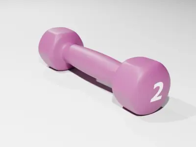 Pink-2 Dumbbell Low-poly 3D model
