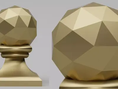 Geometric Brass Finial 3D model