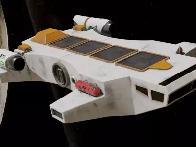 Spaceship 3D model star wars spacecraft flying in space Low-poly 3D model