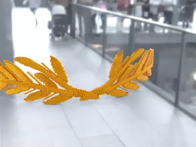 embroidery golden laurel crown in airport Free 3D print model