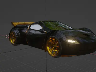 my original design black fox sportcar concept 3D model