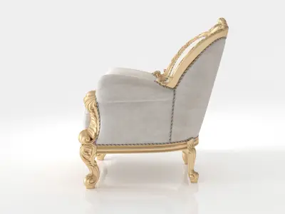 Exquisite handcarved armchair by Modenese 3D model
