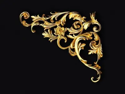 Central decor ornament for furniture 3D model 1017