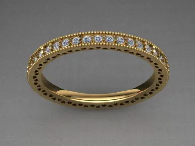 Round Diamond Ring Tiffany Style 3D print model