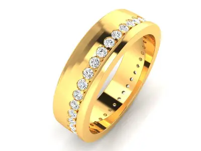 Band 3dm Render Details gold wedding with diamonds 3D print model purchase