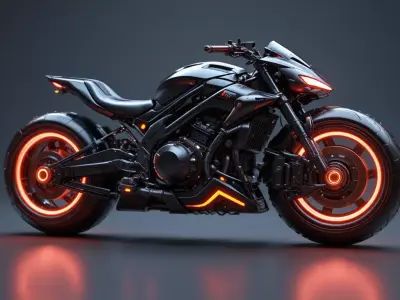 Futuristic Hover Bike 3D Model Sci-Fi Vehicle Game-Ready Low-poly 3D model