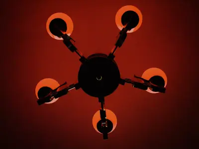 Chandelier ceiling lamp with five lights 3D model