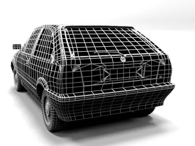 VW POLO FACELIFT 1990 Low-poly 3D model