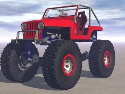 Micky Thompson Baja Claw TTC tire and bead lock wheel  Low-poly 3D model