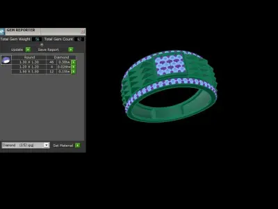 Mens gemstone diamond men Ring with details images 35 3D print model