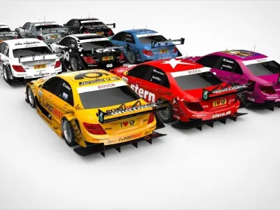 Mercedes Benz DTM 2011 Season Pack Low-poly 3D model