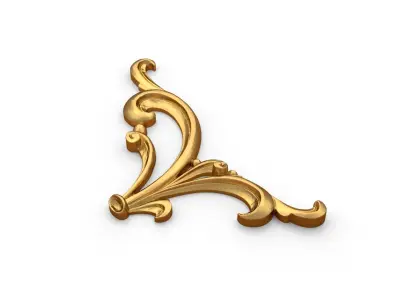 Classic carved corner  decor ornament 371 3D model
