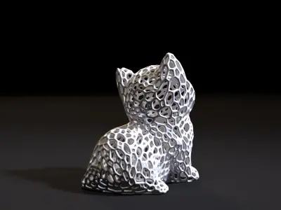 Kitten Voronoi 3D print model
