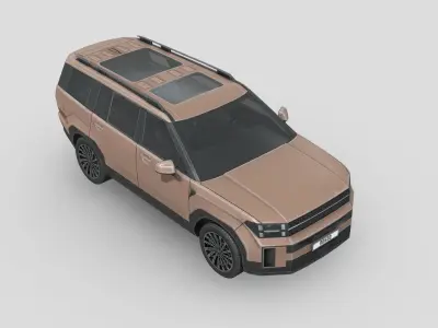 Hyundai Santa Fe 2024 Low-poly 3D model