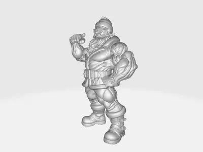 Muscle Santa Claus Epic Buff Santa Figurine Christmas Decoration 3D print model
