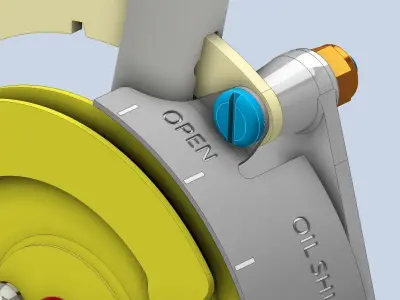 P-39 Airacobra Oil Shutter Control Quadrant 3D print model