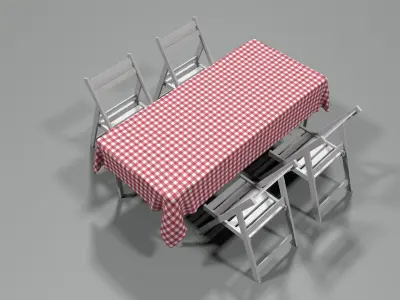 Picnic Table and Chairs Free 3D model