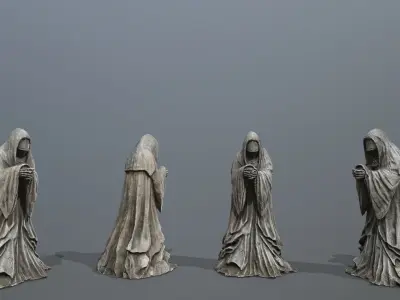 Ruin set Low-poly 3D model