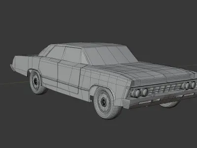 1967 Classic Muscle Car impala - Low Poly  Game Ready   Low-poly 3D model