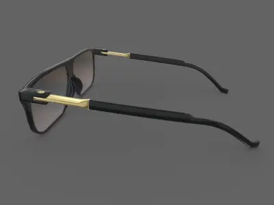 Big Frame Sunglasses Low Poly PBR Realistic Low-poly 3D model