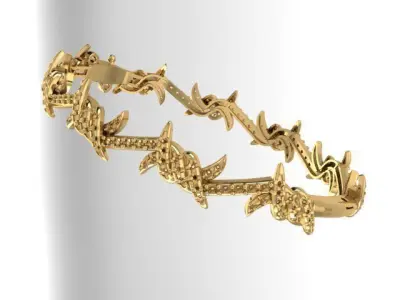 barbed wire bracelet 3D print model