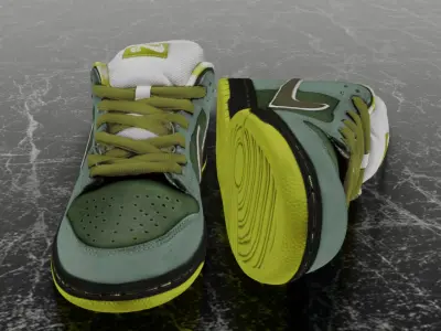 CONCEPTS X NIKE SB DUNK LOW GREEN LOBSTER 3D SHOES Low-poly 3D model