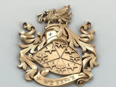 Coat of arms decorative 008 3D model